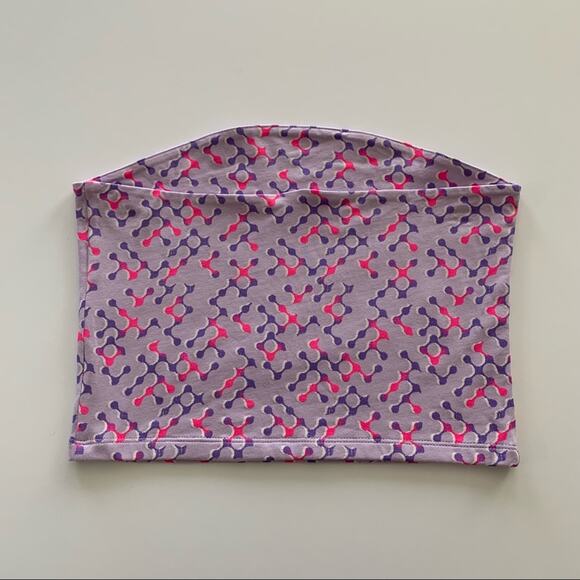 BP Purple and Pink Geometric Shapes Y2K Crop Tube Top Medium - Picture 6 of 7